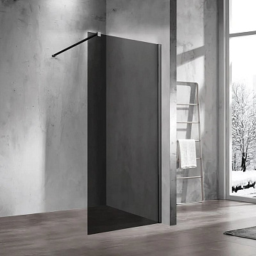 Душевая перегородка Vincea Walk-in VSW-1H900CGB 90 см, профиль матовый чёрный, стекло тонированное