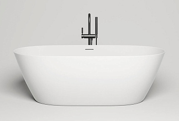 Ванна из искусственного камня Salini Alda S-Sense 180x90 см, отдельностоящая, белая, овальная, со сл