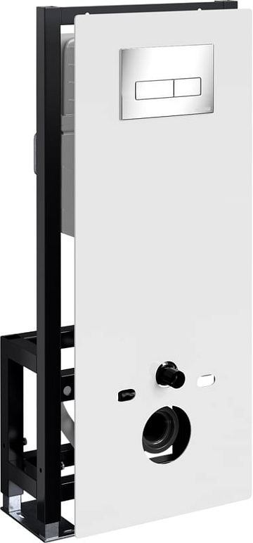 Система инсталляции для унитазов Wasserkraft Glan 66TLT.010.ME.WH.CH03, с кнопкой смыва хром