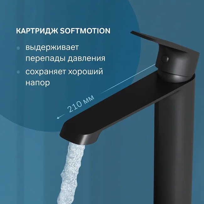 Смеситель для раковины AM.PM Func F8F92022 черный матовый Sancos — Оригинал
