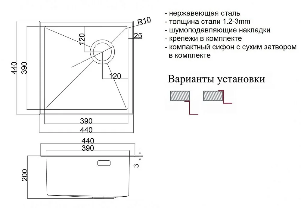 Кухонная мойка ZorG LUX 4444 Sancos — официальный сайт