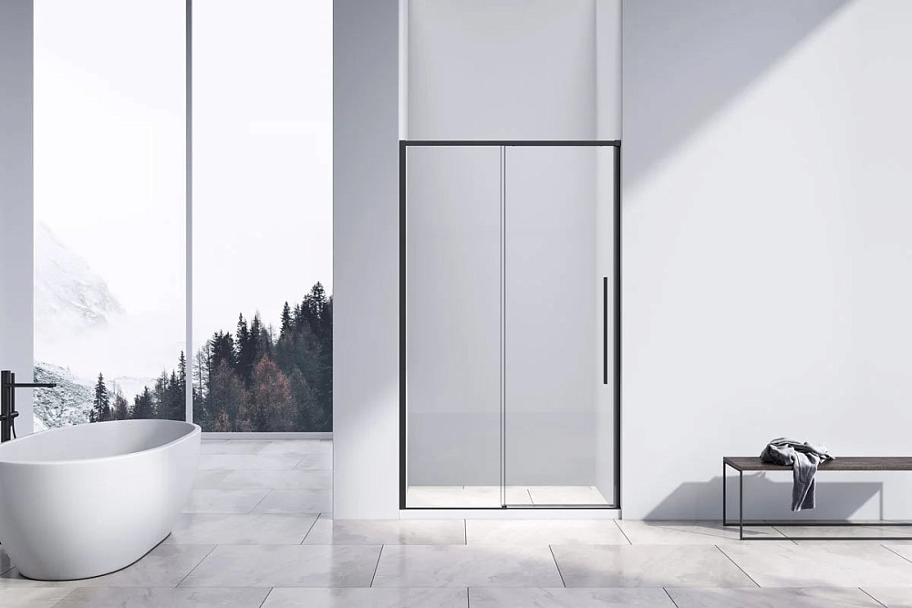 Душевая дверь в нишу Vincea Slim-N VDS-4SN110CLB 110 см, профиль черный