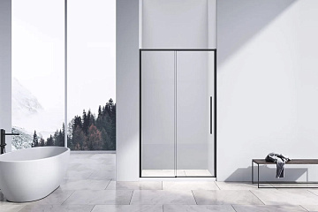 Душевая дверь в нишу Vincea Slim-N VDS-4SN130CLB 130 см, профиль черный