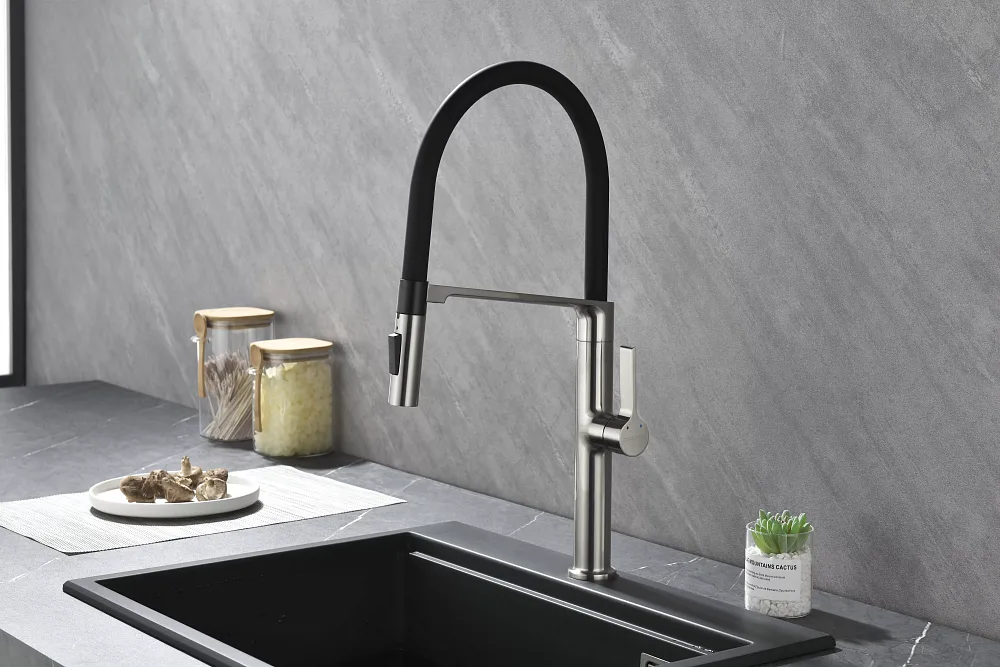 Смеситель для кухни Paulmark BARREL Ba214029-BS нержавеющая сталь Sancos — официальный сайт