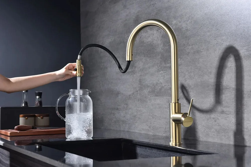 Смеситель для кухни Paulmark Galant Ga213077-LG, светлое золото Sancos — официальный сайт