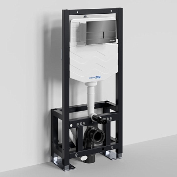 Система инсталляции для унитазов Wasserkraft Dill 61TLT.010.ME.PB04, с кнопкой смыва черной