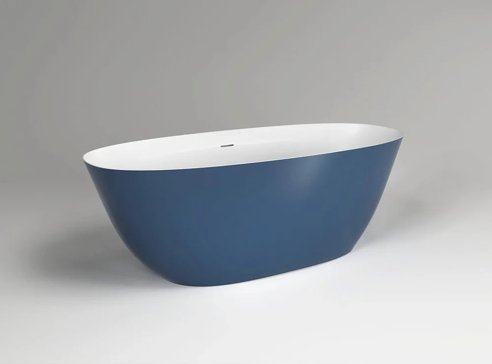 Ванна из искусственного камня Plumberia Selection Veloma 160x70 см, отдельностоящая, биколор матовый Sancos — официальный сайт