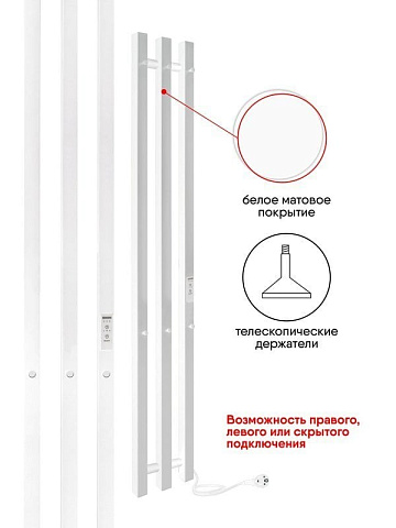 Полотенцесушитель электрический Indigo Style 3 PRO LSPRE120-13WMRt 120х13, белый матовый