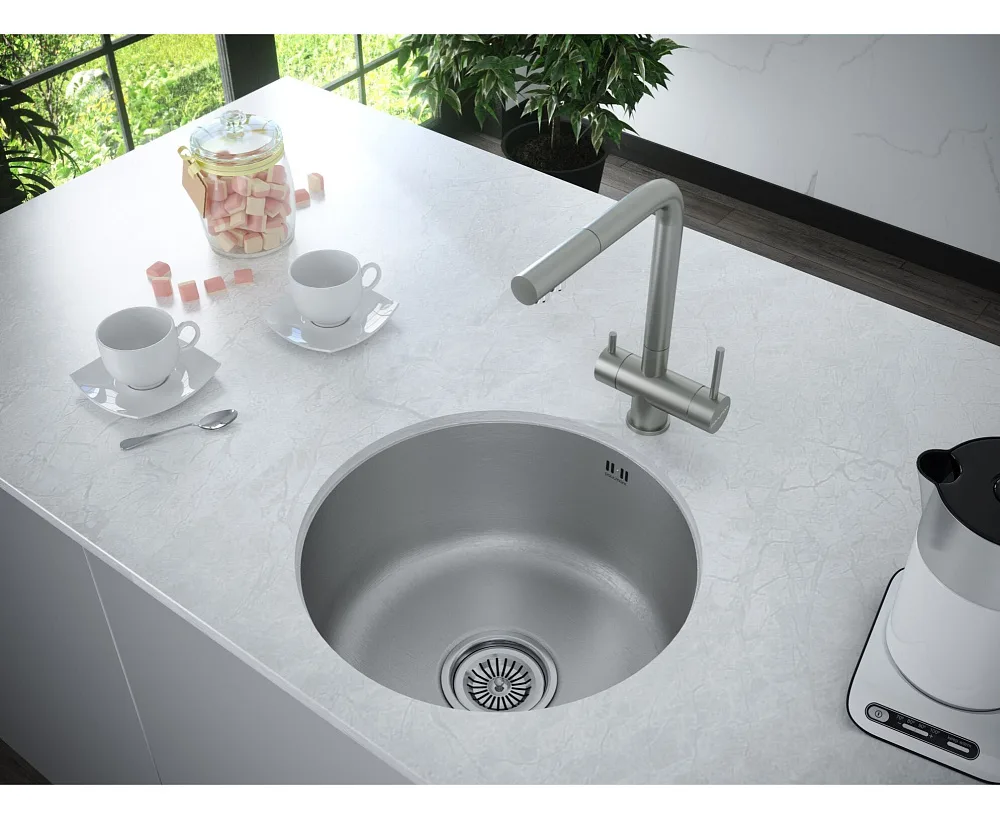 Смеситель для кухни Paulmark Skalen Sk213020-BS, брашированная сталь Sancos — официальный сайт