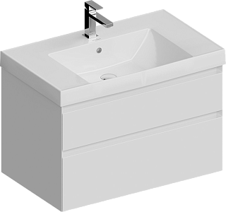 Тумба под раковину без столешницы KERAMA MARAZZI Cubo 80 подвесная, белая матовая