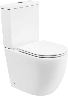 Унитаз-компакт напольный BelBagno Amanda BB051CPR BB870SC с микролифтом, безободковый, глянцевый бел