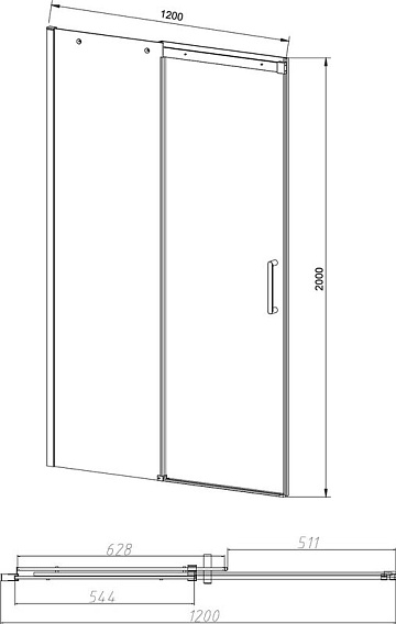 Душевая дверь в нишу Vincea Dice VDS-4D120CL 120 см, профиль хром