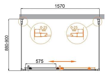 Душевой уголок Cezares Molveno AH 12 160+90 C BORO IV 160х90 см, профиль брашированное золото, стекл