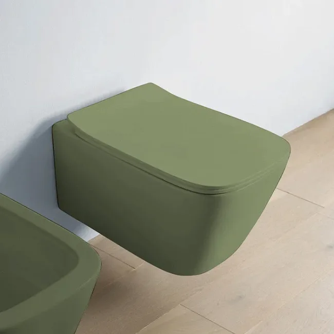 Чаша для унитаза подвесного ArtCeram A16 Rimless ASV003 44 00 безободковый, зеленый Sancos — Оригинал