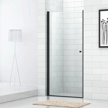 Душевая дверь в нишу Cezares Eco ECO-O-B-1-80-C-NERO профиль черный, стекло прозрачное