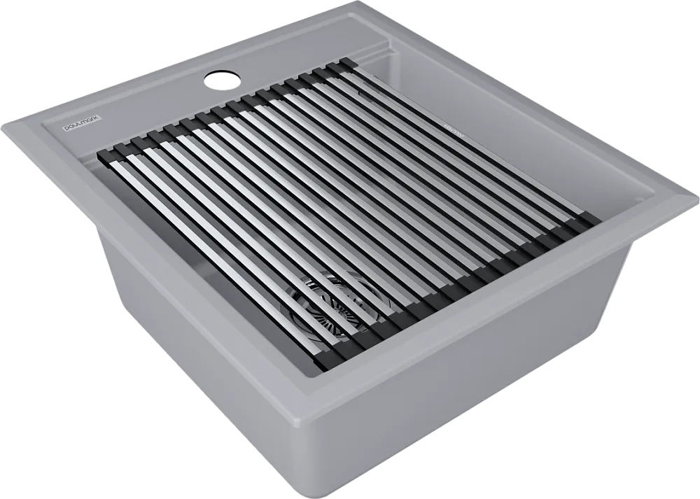 Мойка кухонная Paulmark Stepia + Step PM114651-GRS+R375-BS серый дым Sancos — официальный сайт