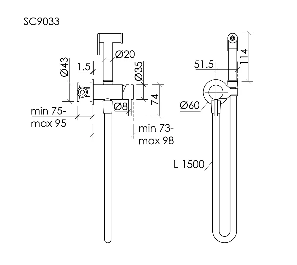 Гигиенический душ Sancos Etna SC9033CH С ВНУТРЕННЕЙ ЧАСТЬЮ, хром Sancos — официальный сайт