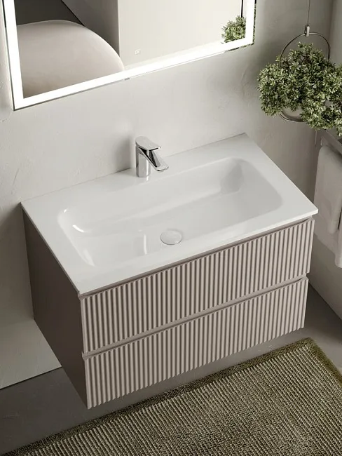 Тумба под раковину Sancos Snob R 80 подвесная Doha soft (пыльная роза), SNR80SM Sancos — Оригинал