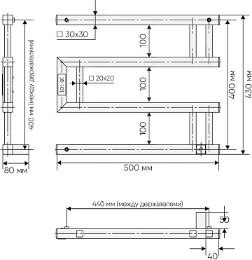 Полотенцесушитель электрический Indigo Muza DGM40-50BRRt черный муар
