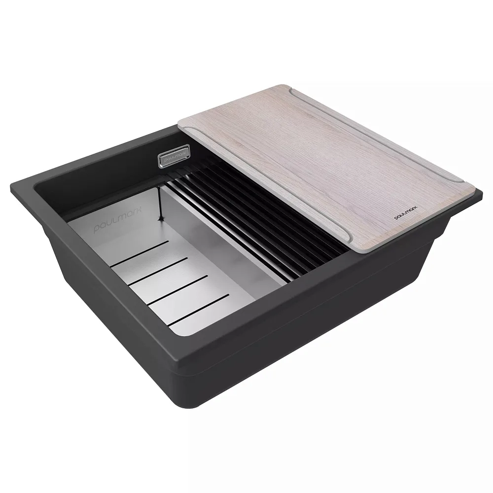 Мойка кухонная Paulmark Lumi-Multi Sink 55 Uni LU-MULTI 55-AN антрацит Sancos — официальный сайт