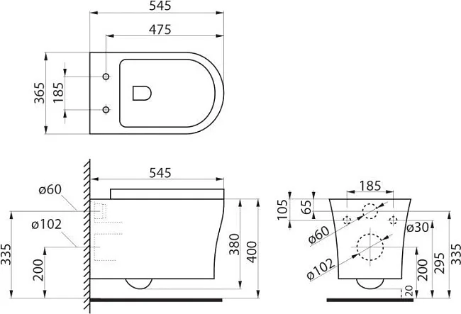 Чаша для унитаза подвесного BelBagno Ancona BB1224CHR-SM Sancos — Оригинал