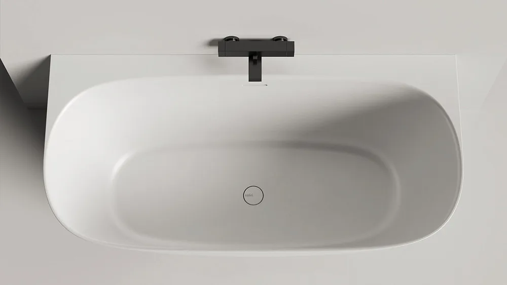 Ванна из искусственного камня Salini Sofia Wall S-Stone 160x80 см, пристенная, белая, овальная, с до Sancos — официальный сайт