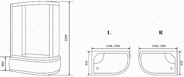 Душевая кабина Timo Comfort T-8820LC Clean Glass с высоким поддоном, с сиденьем