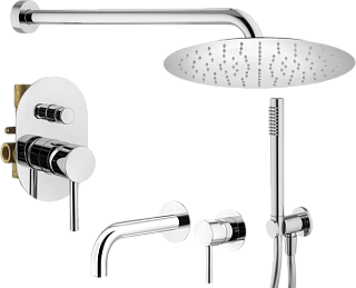 Комплект для ванной Plumberia Selection Ixo KITXO15CR210 С ВНУТРЕННЕЙ ЧАСТЬЮ, хром