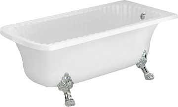 Ванна из искусственного камня Migliore Olivia 25501 175x80 см, левая, пристенная, белая, с декоратив