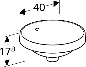 Раковина Geberit Variform 40 с переливом, белая