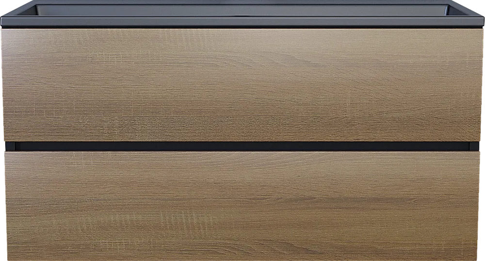 Тумба под раковину без столешницы Uperwood Barsa 100 подвесная, черная, дуб сонома Sancos — официальный сайт