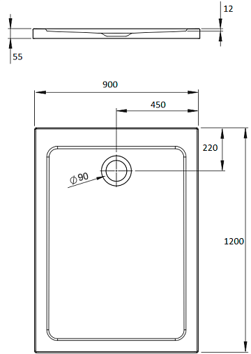 Поддон для душа Radaway Doros F 120x90