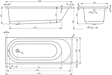 Акриловая ванна Vagnerplast Kasandra 175x70 см, VPBA175KAS2X-04