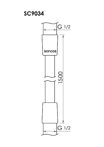 Душевой шланг Sancos SC9034BB 150 см, брашированная бронза