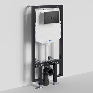 Система инсталляции для унитазов Wasserkraft Vils 56TLT.010.ME.MB01, с кнопкой смыва матовой черной