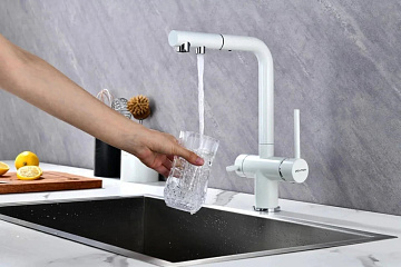 Смеситель для кухни Paulmark Serpentine Se213222-WH белый матовый