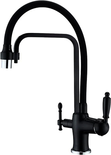 Смеситель для кухни Zorg Sanitary ZR 342-6 YF Black с гибким изливом