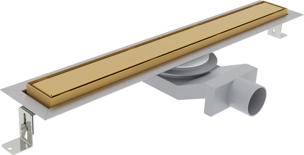 Душевой трап (лоток) Plumberia Selection PST In-Tile 80 см, золото брашированное Sancos — официальный сайт