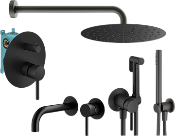 Комплект для ванной Plumberia Selection Ixo KITZXO18NO210 С ВНУТРЕННЕЙ ЧАСТЬЮ, черный матовый