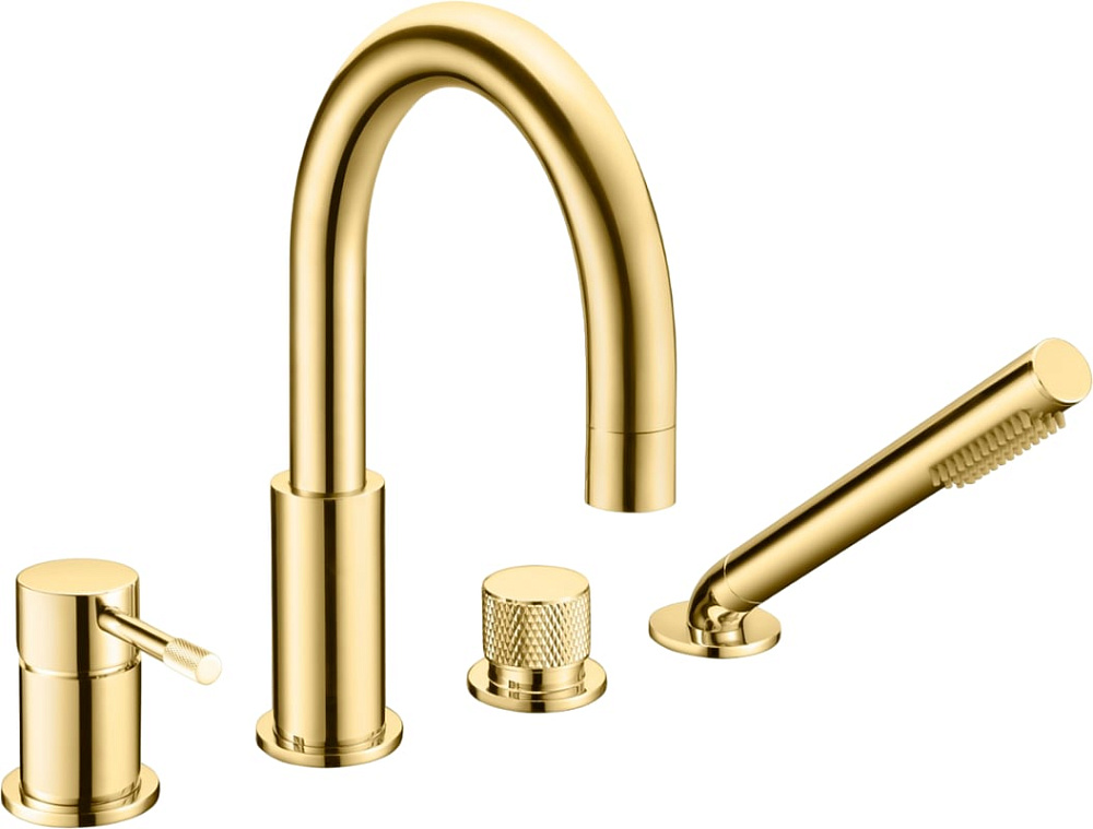 Смеситель на борт ванны Boheme Uno 460-G, gold