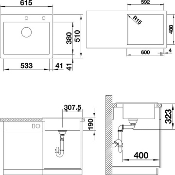 Мойка кухонная Blanco Palona 6 базальт