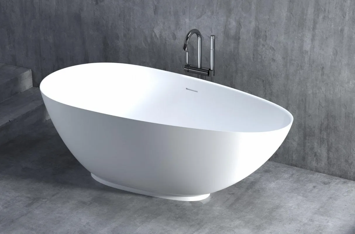 Ванна из искусственного камня Salini Paola S-Sense 170x85 см, отдельностоящая, белая, овальная, со с Sancos — Оригинал