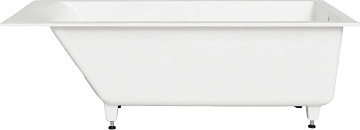 Ванна из искусственного камня Salini Cascata S-Sense 170x70 см, встраиваемая, матовая белая, на ножк