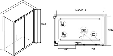 Душевой уголок RGW Classic CL-14+100 см (148,5x151,5)x100x185 профиль хром, стекло прозрачное