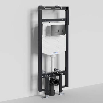 Система инсталляции для унитазов Wasserkraft Dinkel 58TLT.010.ME.PB03, с кнопкой смыва черной