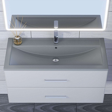 Мебельная раковина Uperwood Foster Quartz 291030045 100 см, матовая серая, бетон