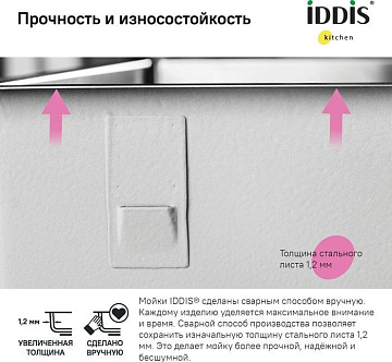 Мойка кухонная IDDIS Edifice EDI74S0i77