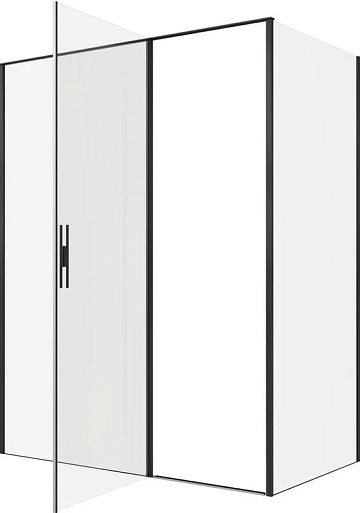 Душевой уголок Allen Brau Priority 160x90, профиль черный браш, стекло прозрачное