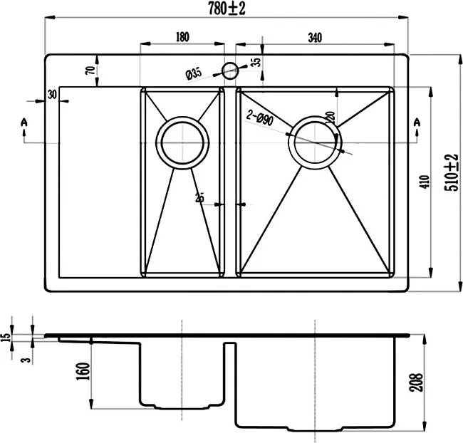 Мойка кухонная Zorg Inox R 5178-2-R Sancos — Оригинал