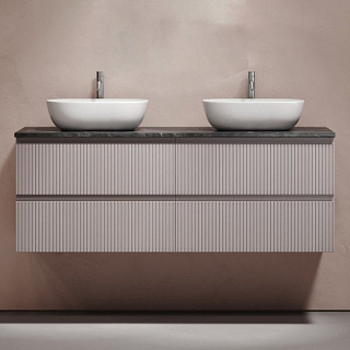 Тумба с раковиной Sancos Snob T 140 doha soft, столешница черный мрамор TT140A1X, раковина CN6009